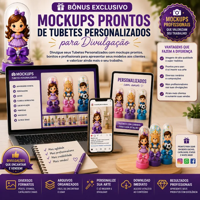 Bônus 5: Mockups Prontos de Tubetes Personalizados para Divulgação