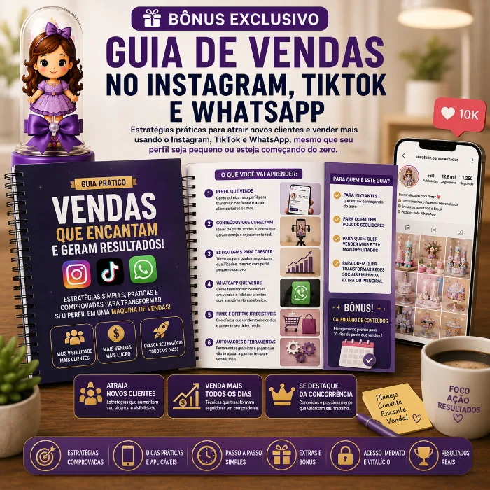 Bônus 6: Guia de Vendas no Instagram, TikTok e WhatsApp